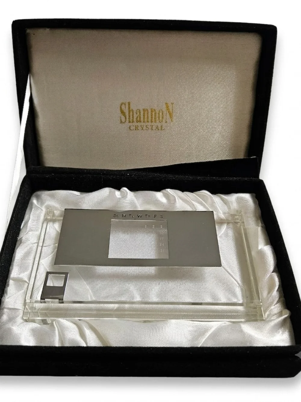 Vintage Shannon Crystal Perpetual Desk Calendar Boxed